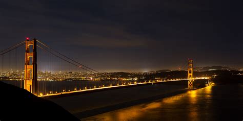 Golden Gate Bridge Night Panoramic Fine Art Photo Print | Photos by ...