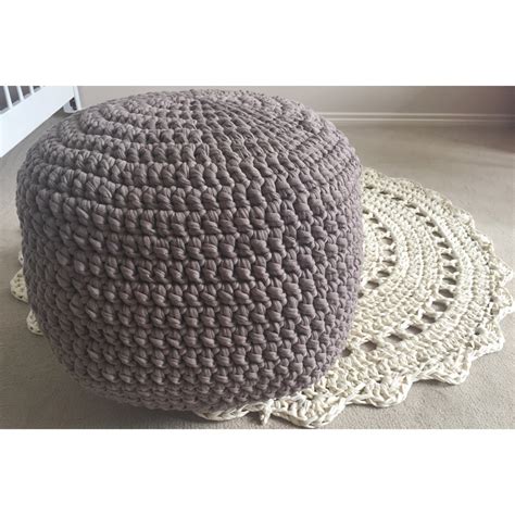 Handmade Crochet Pouf Ottoman Footstool