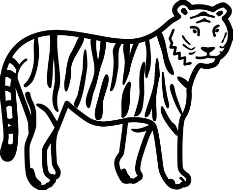 Free Black And White Tiger Drawing, Download Free Black And White Tiger ...