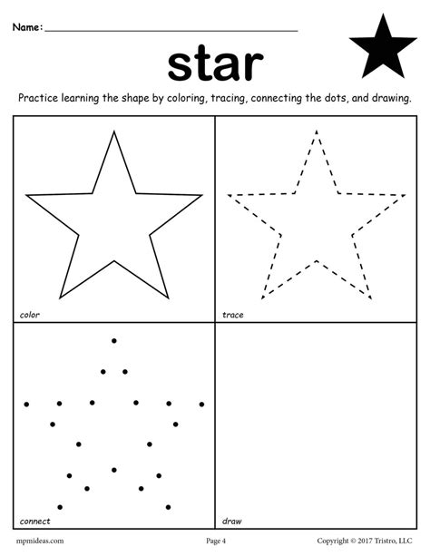 FREE Star Worksheet - Color, Trace, Connect, & Draw! – SupplyMe