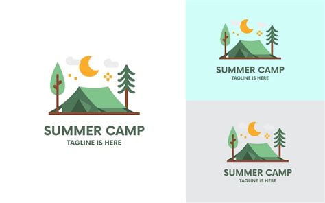 Premium Vector | Summer camp logo design