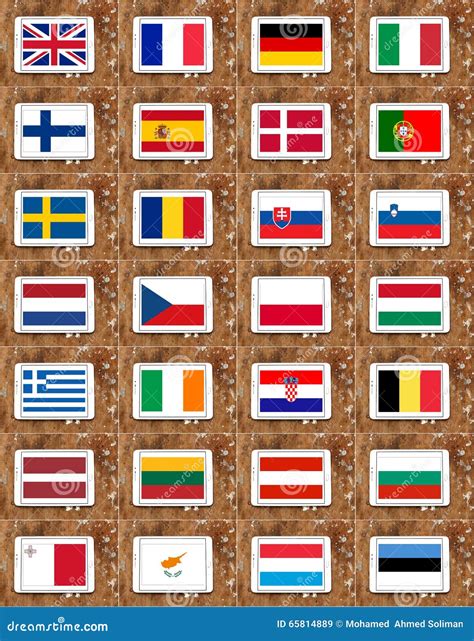 Members Of G7 Flags On Flag Stand, Set Of Vector Flag | CartoonDealer ...