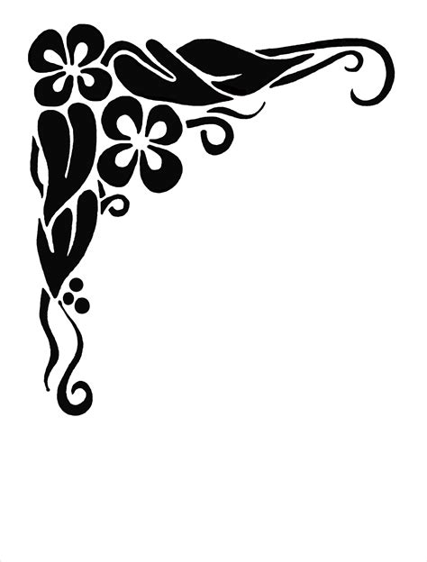 Black And White Flower Border Clipart | Free download on ClipArtMag