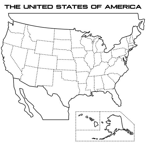 50 States Map Blank Worksheet