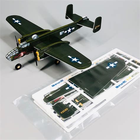 MinimumRC B-25 Mitchell Bomber 360mm Wingspan Micro 3CH RC Airplane Kit ...