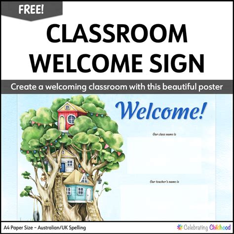 Free Classroom Welcome Sign EDITABLE - Celebrating Childhood