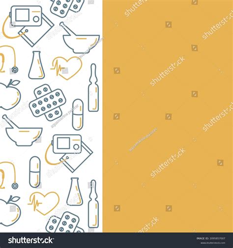 Medical Vector Illustration Vertical Border Medicine Stock Vector ...