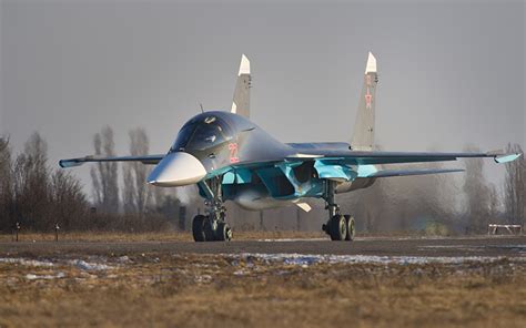 Images Bomber Sukhoi Su-34 Fighter Airplane Airplane Russian Front