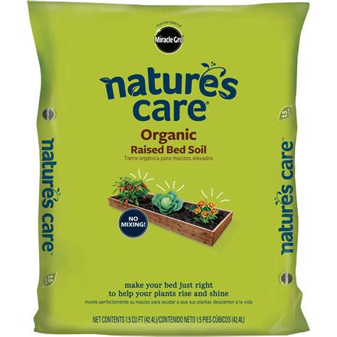 Miracle-Gro Nature's Care Organic Raised Bed Soil, 1.5 Cu. Ft ...