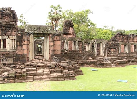 Phimai historical park. stock image. Image of doors - 100012951