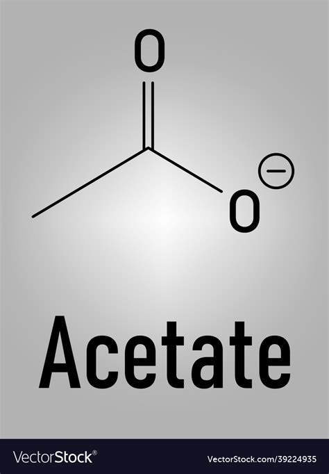 Chemical formula of acetate anion Royalty Free Vector Image