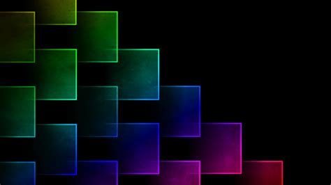 Colorful Geometric Shapes Squares Black Background HD Abstract ...