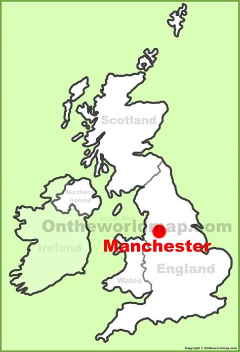 Manchester location on the UK Map - Ontheworldmap.com