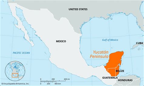 Yucatan Peninsula Mexico, Caribbean, Mayan Ruins, Map, 42% OFF