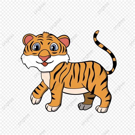 Gambar Gambar Kartun Harimau Comel Yang Dilukis Dengan Tangan, Tiger ...