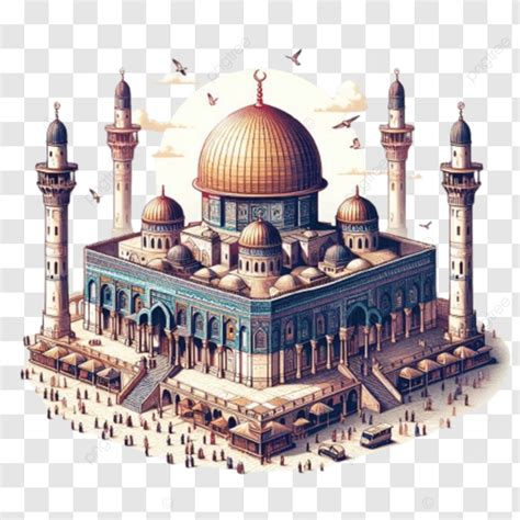 3d Jerusalem Al Aqsa Mosque Alquds Old City Historical Illustration ...