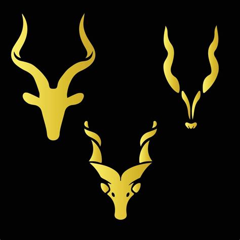 Set of Golden Markhor Icons Design art 21894163 Vector Art at Vecteezy