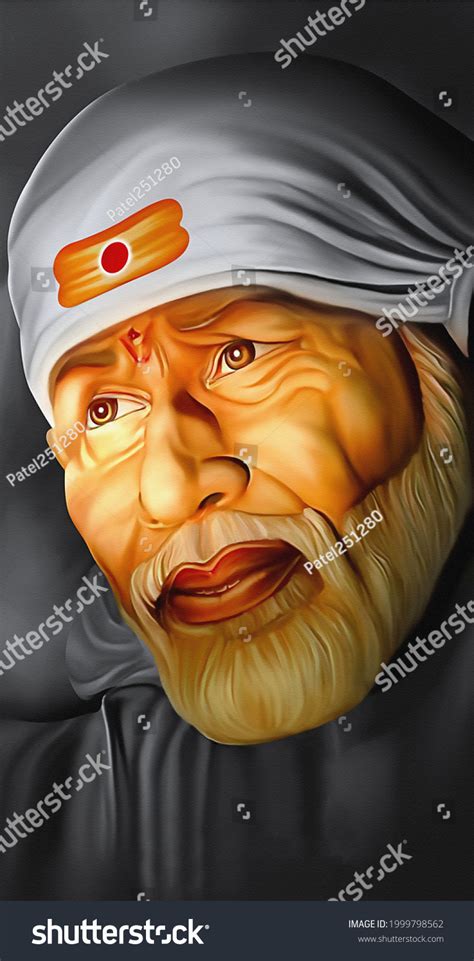 Sai Baba Shirdi Indian God Face Stock Illustration 1999798562 ...