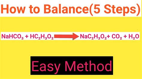 NaHCO3+HC2H3O2=NaC2H3O2+CO2+H2O Balanced Equation - YouTube