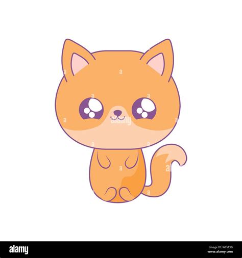 cute fox baby animal kawaii style vector illustration design Stock ...