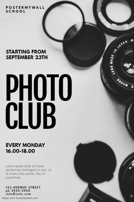 photo club flyer design template | PosterMyWall