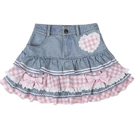 Preppy Style Lolita Kawaii Skirts Japanese Sweet Mini Women Harajuku ...