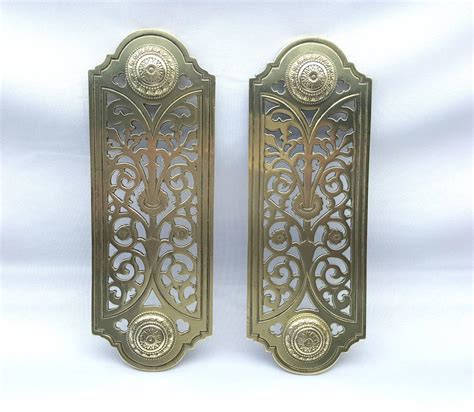 Antique Brass Door Finger Plates by William Tonks - Showpiece Antiques