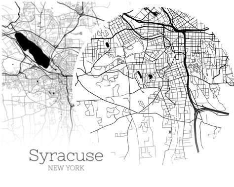 Syracuse Map INSTANT DOWNLOAD Syracuse New York City Map | Etsy