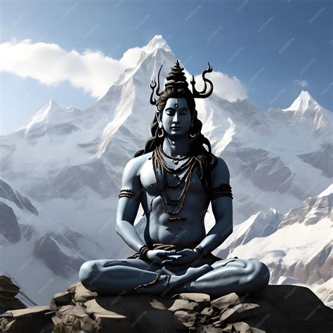 Premium Photo | Create an image depicting Lord Shiva meditating in the ...