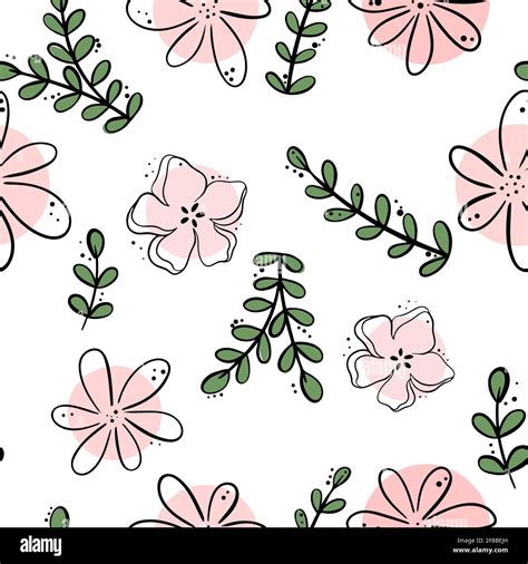 Floral pattern. Solid pattern with flowers, leaves and branches. Simple ...