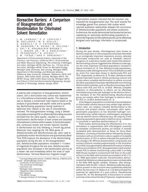 (PDF) Plume Control using Bioaugmentation with Halorespiring Microorganisms