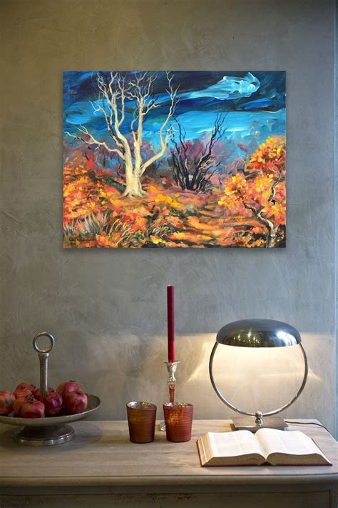 Fall Abstract Landscape, Original Acrylic Landscape Painting, Tree ...