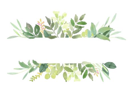 Green Leaves Frames Foliage Clipart, Greenery Wedding Invites, Leaf ...