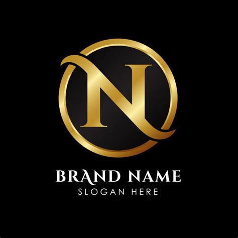 Letter N Template Golden Logo Luxury Letter With Monogram Alphabet ...