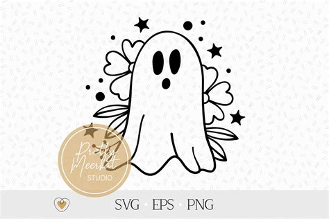 Cute ghost svg, Floral ghost svg, Kids Halloween svg By Pretty Meerkat ...