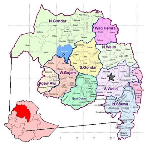 MAP OF ADMINISTRATIVE ZONES, AMHARA STATE | Download Scientific Diagram