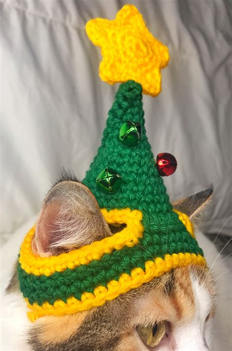 Christmas Tree Cat Hat Holiday Hat for Cats Festive Cat Hat - Etsy