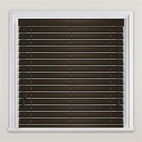 Dark Brown Almost Black Faux Wood Blinds, 50mm Made to Measure