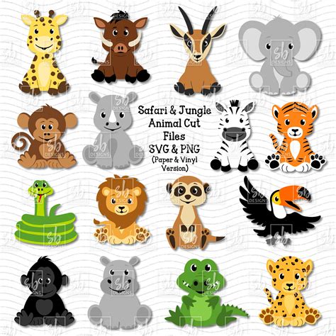 Animal SVG Safari Animals SVG Jungle Animals SVG Cute - Etsy