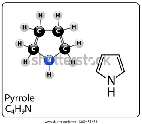 Pyrrole Molecule Structure Stock Vector (Royalty Free) 1362451658 ...