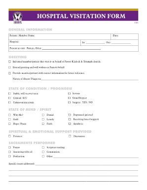 Church Visitation Forms - Fill and Sign Printable Template Online