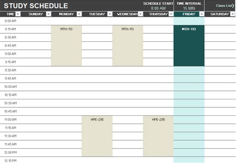 6 Free Study Schedule Templates in MS Excel and MS Word Format