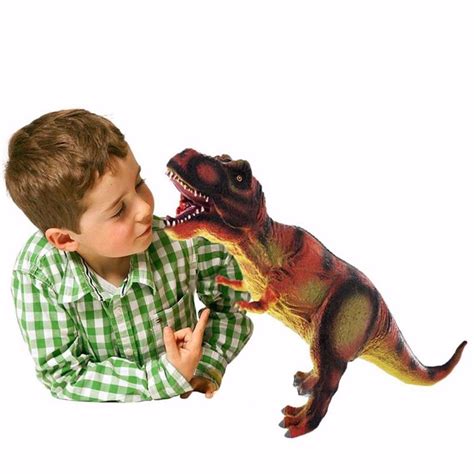 36 cm T-Rex Large Soft Foam Rubber Stuffed Dinosaur Toy Action Play ...