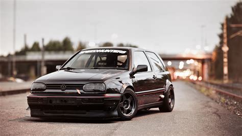 black Volkswagen Golf Mk4 3-door hatchback #black #tuning #volkswagen # ...