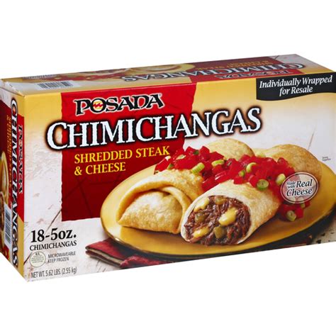 Posada® Shredded Steak & Cheese Chimichangas 18 ct Box | Frozen Foods ...