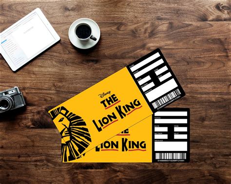 Printable THE LION KING Broadway Surprise Ticket Editable - Etsy