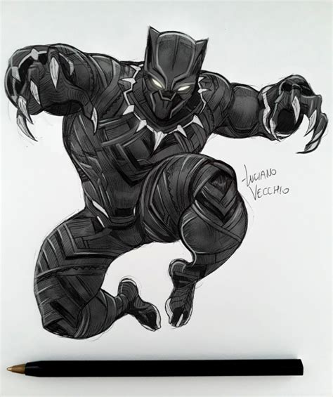 Black Panther sketch by LucianoVecchio on DeviantArt