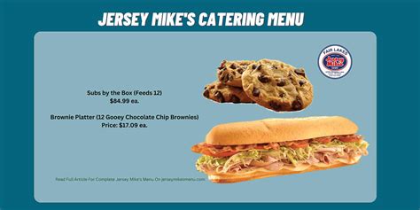 Jersey Mike's Catering Menu Prices 2023 - Jersey Mike's Menu (Subs Menu ...