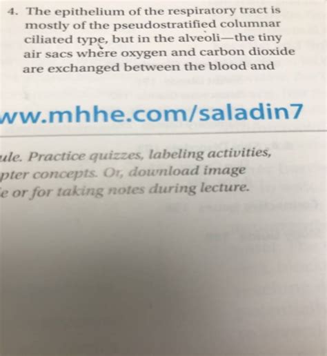 (Get Answer) - The Epithelium Of The Respiratory Tract Is Mostly Of The ...