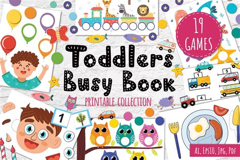 Busy Book for Toddlers Collection | Pre-Designed Vector Graphics ...